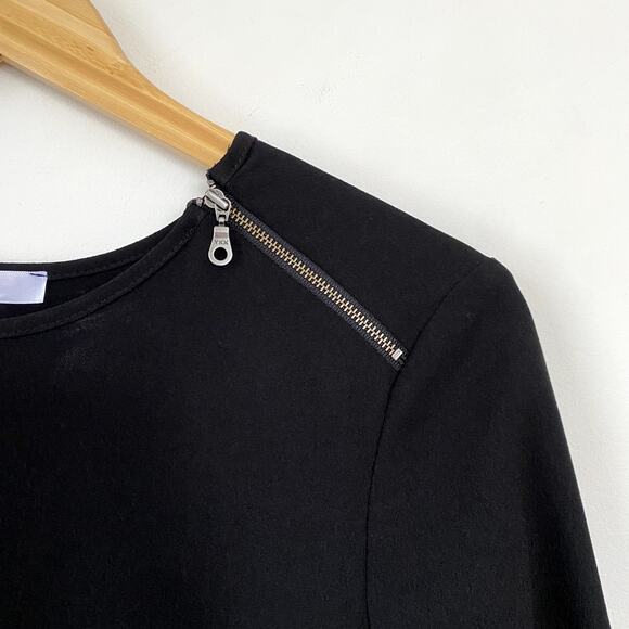 NWT DREW Pleated Back Shift Dress Black Small - Picture 2 of 7